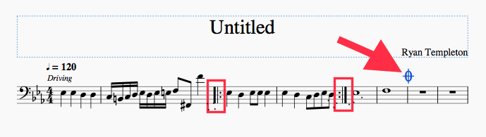 music notation repeat number of times